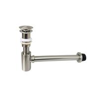 Lavabo a sifone Brushed Nickle Bathroom Sink Bottle Trap Wash Basin Waste Siphon Pipe Kits Toilet Deodorization Insect Stopper Drain Fittings(Nickle No hole)