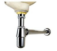 Lavabo a sifone Wash-basin Pop Up Drain Bottle Trap Round Filter Siphon P-TRAP Kit Bathroom Vanity Basin Pipe Waste(Chrome-A)