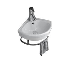 Lavabo ad Angolo Piccolo per Bagno - Montaggio a Parete Moderno con Rubinetto, Portasciugamani e Scarico per Cucina, Ristorante, Agriturismo, Lavanderia