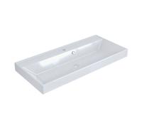 Lavabo Alvin ad Incasso marmo resina cm 100x46x8 Bianco Lucido - CONFEZIONE: 1 pz., Colore: Bianco Lucido