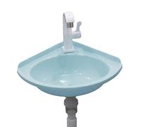 Lavabo angolare da parete, piccolo lavabo da cucina e bagno con rubinetto, mini lavabo, perfetto per camper, barche e bagni compatti, design salvaspazio