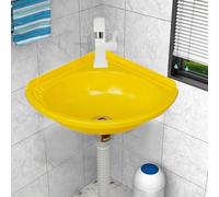 Lavabo angolare in plastica Lavandino bagno piccolo Senza Foratura Lavandini Bagno Montaggio a Parete Mini Lavabo Compatto Con Rubinetto,per Camper,Barca,Wc