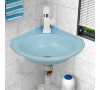 Lavabo angolare in plastica Lavandino bagno piccolo Senza Foratura Lavandini Bagno Montaggio a Parete Mini Lavabo Compatto Con Rubinetto,per Camper,Barca,Wc