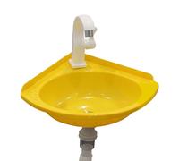 Lavabo Angolare Montaggio a Parete Piccolo, Lavello da Cucina Angolari Lavandini Bagno Vasca Singola con Rubinetto, Mini Lavabo Ideale per Camper, Barca, WC