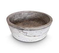 Lavabo bagno da appoggio Graffiato in Travertino Grigio Silver 45x45x15 cm | Sto