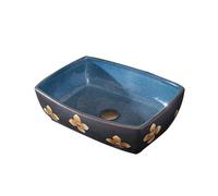 Lavabo Bagno Lavandino da appoggio rettangolare da 47 * 35 * 14 cm for bagno, in porcellana e ceramica, moderno, da appoggio, artistico Lavabo da parete