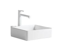 Lavabo Bagno Lavandino da bagno in ceramica da 38 x 38 x 13 cm, moderno, minimalista, rotondo, bianco, da appoggio Lavabo da parete