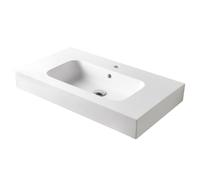 Lavabo Butterfly Semi Incasso in Marmo Resina cm 80 Bianco opaco - CONFEZIONE: 1 pz., Colore: Bianco Opaco, Dimensione: 80x46x10 cm