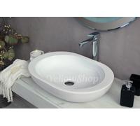 LAVABO CM 59 x 42 DA APPOGGIO CERAMICA LAVANDINO LAVELLO SANITARI BAGNO