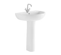 Lavabo con colonna 60 cm Geberit in ceramica lucida Colibrì