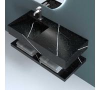 Lavabo Consolle Rangiroa in Art Stone Colore Black e White Venato 100 cm Lullaby - CONFEZIONE: 1 pz.