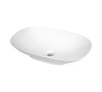 Lavabo da appoggio ceramica Rodas Idrostile foro rubinetto 60x40 cm bianco Bianco