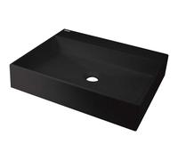 Lavabo da appoggio granito Puerto Padre Idrostile foro rubinetto 500x400 mm Nero Nero