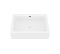Lavabo da appoggio ovale Eridanus, vasca da bagno ovale moderna in ceramica, lavabo per mobiletto da lavabo guardaroba, bianco lucido - 400 x 330 x 148 mm