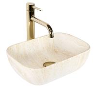 Lavabo Da Appoggio Rea Belinda Mini Travertine Matt