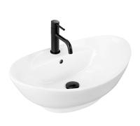 Rea Cindy lavabo 58.5x39 cm ovale da appoggio bianco REA-U0155