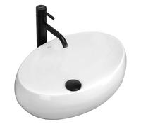 Rea Linda lavabo 48.5x34 cm ovale da appoggio bianco REA-U0462