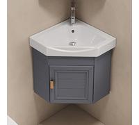 Lavabo da bagno a parete con rubinetto caldo e freddo, design ad angolo salvaspazio, bacino compatto perfetto per piccoli bagni e cucine ampie soluzioni di archiviazione