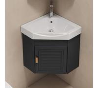 Lavabo da bagno a parete con rubinetto caldo e freddo, design ad angolo salvaspazio, perfetto per piccoli bagni, ampio spazio per casa e cucina