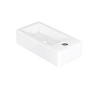 Lavabo da bagno Eridanus, lavabo sospeso, vasca rettangolare salvaspazio in ceramica bianca, rubinetto a DESTRA per mobiletto da trucco, guardaroba, WC, lavabo da appoggio moderno