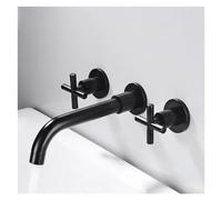 Lavabo da bagno, lavabo a parete nascosto, ugello rotante a 360°, rubinetto for vasca, miscelatore caldo e freddo(Black Style2)