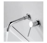 Lavabo da bagno, lavabo a parete nascosto, ugello rotante a 360°, rubinetto for vasca, miscelatore caldo e freddo(Chrome)