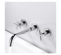 Lavabo da bagno, lavabo a parete nascosto, ugello rotante a 360°, rubinetto for vasca, miscelatore caldo e freddo(Chrome Style2)