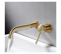 Lavabo da bagno, lavabo a parete nascosto, ugello rotante a 360°, rubinetto for vasca, miscelatore caldo e freddo(Brushed Gold)