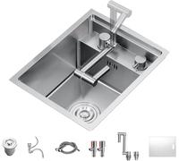 Lavabo da cucina invisibile in acciaio inox con rubinetto pieghevole per risparmiare spazio e igiene