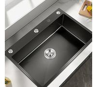 Lavabo da cucina per uso domestico, design resistente, 75 x 45 cm, ideale per cucinare in casa e preparare cibi, soluzione salvaspazio