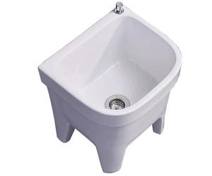 Lavabo da Esterno in Ceramica con Scarico One-Touch, Lavandino da Esterno Giardino per Lavanderia, Garage, Studio D'arte, Serra