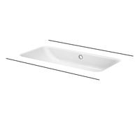 Lavabo da incasso BetteOne, rettangolare, senza foro per rubinetto, con tropp...