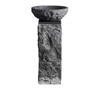 Lavabo decorativo con base in pietra, lavabo da bagno a tre pezzi, intagliato a mano per la terrazza esterna, foro per rubinetto non incluso, stile vintage