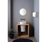 Lavabo Design Freestanding/Semincasso cm 38xH60 in Ceramica Bianco Torcione