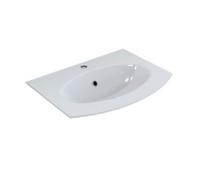 Lavabo Diana in resina ad incasso vasca singola ad incasso frontale curvo - CONFEZIONE: 1 pz., Colore: Bianco Lucido, Versione: Centrale, Dimensione: 70x52x1.2 cm