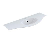 Lavabo Diana in resina ad incasso vasca singola ad incasso frontale curvo - CONFEZIONE: 1 pz., Colore: Bianco Lucido, Versione: Vasca Singola, Dimensione: 138x52x1.2 cm