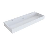 Lavabo Elizabeth in resina semi-incasso bianco opaco - CONFEZIONE: 1 pz., Colore: Bianco Opaco, Dimensione: 121x45x11.5 cm