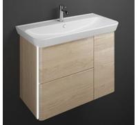 Lavabo en céramique burgbad Iveo avec meuble sous-lavabo, éclairage LED du meuble sous-lavabo inclus, version droite, largeur : 1000mm, SFFR100RF2747G0169, SFFR100RF2747G0169, Colorazione: Rovere Deco