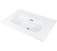 Lavabo in ceramica ad incasso con basetta per rubinetteria bianco 38,5x60 cm - Rober