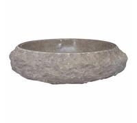 Lavabo in marmo grigio, Ø 40 x 12 cm | Fatto a mano, robusto, facile da pulire, per bagno e lavanderia