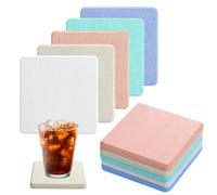 Lavabo in pietra che assorbe l'acqua 5 Pezzi | Sottobicchieri in Terra di Diatomee Decompone Gli Odori Sottobicchieri Di Diatomite per Bagno, Hotel, Grigio
