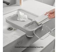 Lavabo in stile giapponese ispessito con base antiscivolo e scomparto sapone