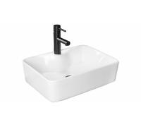 Lavabo lavandino bagno in ceramica da appoggio Rea Kelly bianco