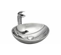 Lavabo lavandino bagno in ceramica da appoggio Rea Sofia silver argento