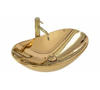 Lavabo lavandino bagno in ceramica royal gold oro