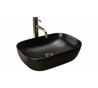 Lavabo lavandino in ceramica da appoggio Rea Belinda black mat