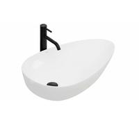 Lavabo lavandino in ceramica da appoggio Rea Greta 65 white