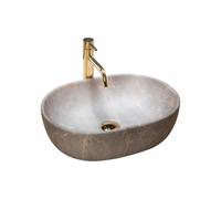Lavabo lavandino in ceramica da appoggio Rea Lara beige