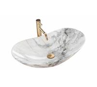 Lavabo lavandino in ceramica da appoggio Rea Royal granit