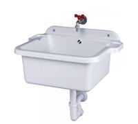 Lavabo lavatoio in resina antiurto per esterno cm 60x48x28h completo accessori